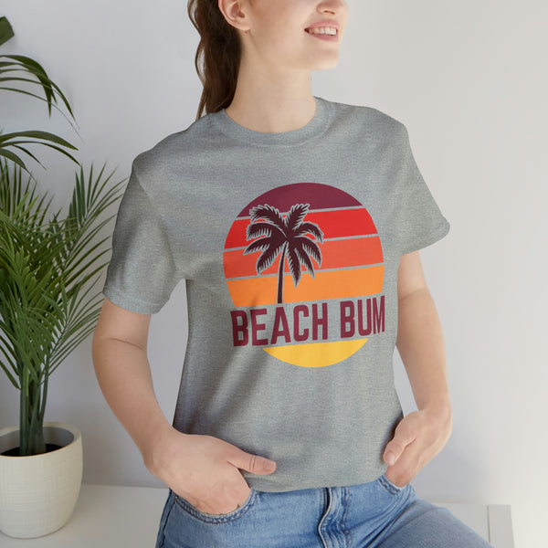 Beach Bum T-Shirt - Retro Palm Tree Unisex Beach Bum Shirt