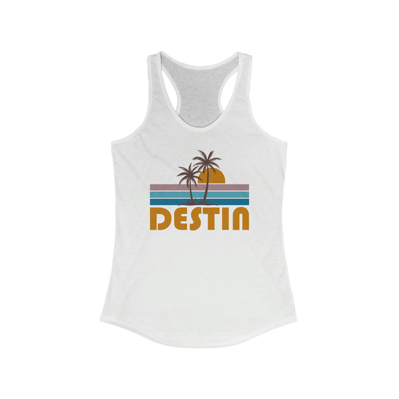 Destin, Florida Women's Tank - Retro Palm Tree Women's Racerback Destin Tank Top