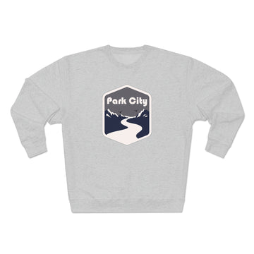 Buy heather-grey Premium Park City, Utah Crewneck Sweatshirt - Retro Unisex Sweatshirt