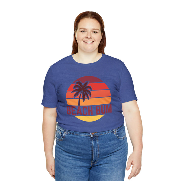 Beach Bum T-Shirt - Retro Palm Tree Unisex Beach Bum Shirt