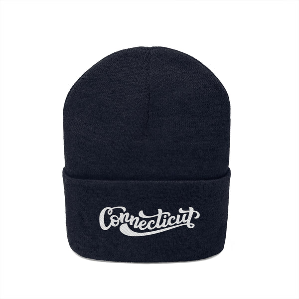 Connecticut Beanie - Adult Hand Lettered Embroidered Connecticut Knit Hat