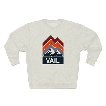 Buy oatmeal-heather Premium Vail Sweatshirt - Retro Unisex Premium Crewneck Vail, Colorado Sweatshirt