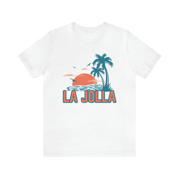 La Jolla, California T-Shirt - Retro Palm Tree & Beach Unisex La Jolla Shirt