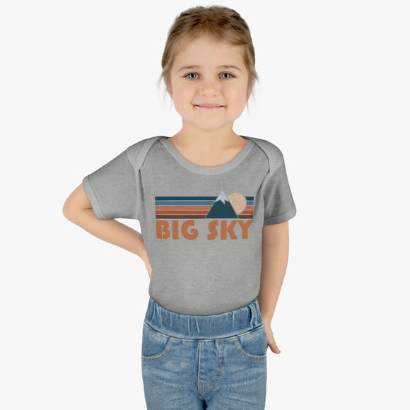 Big Sky Baby Bodysuit - Retro Mountain Big Sky, California Baby Bodysuit