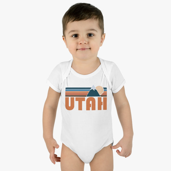 Utah Baby Bodysuit - Retro Mountain Utah Baby Bodysuit