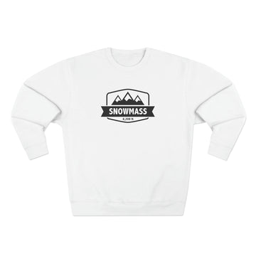 Buy white Premium Snowmass, Colorado Crewneck Sweatshirt - Retro Unisex Sweatshirt