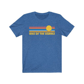 Lake of the Ozarks, Missouri T-Shirt - Retro Sunrise Adult Unisex Lake of the Ozarks T Shirt