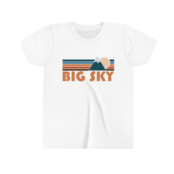 Big Sky Youth T-Shirt - Retro Mountain California Kid's TShirt