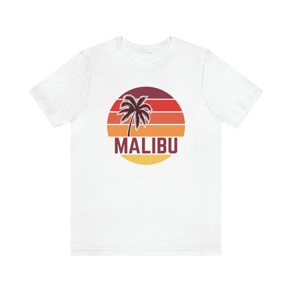 Malibu, California T-Shirt - Retro Palm Tree Unisex Malibu Shirt