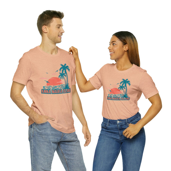 Anna Maria Island, Florida T-Shirt - Retro Palm Tree & Beach Unisex Anna Maria Island Shirt