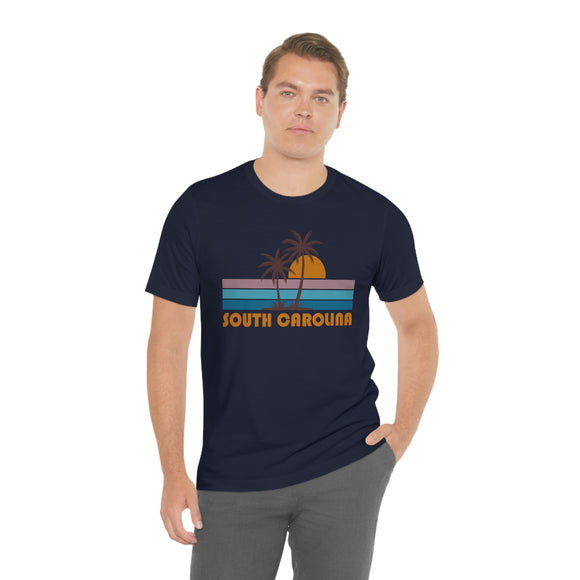South Carolina T-Shirt - Retro Palm Tree Unisex South Carolina Shirt