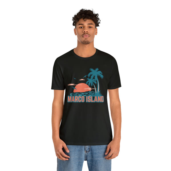 Marco Island, Florida T-Shirt - Retro Palm Tree & Beach Unisex Marco Island Shirt