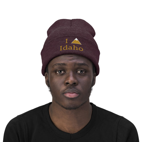 Idaho Knit Beanie - Adult Embroidered I Heart / Love Idaho Knit Hat