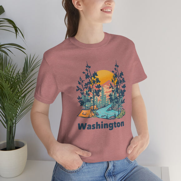 Washington T-Shirt - Mountain Illustration Unisex Washington Shirt