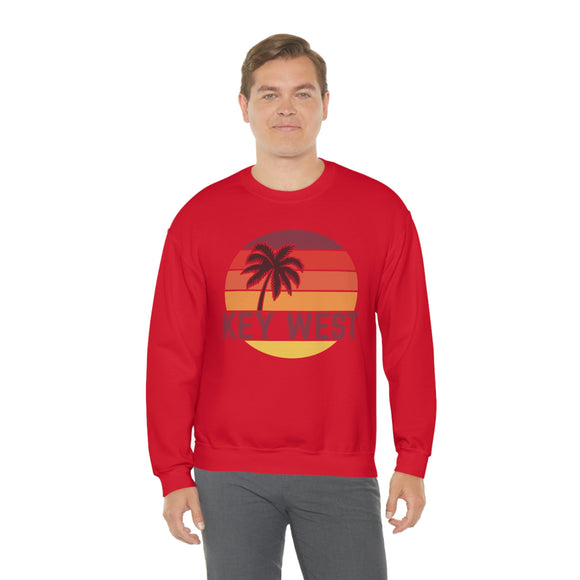 Key West, Florida Sweatshirt - Unisex Retro Palm Tree Crewneck Key West Sweatshirt