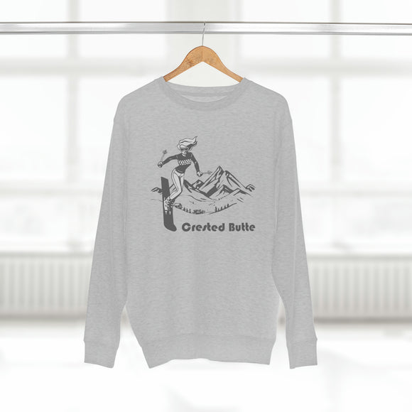 Premium Crested Butte, Colorado Crewneck Sweatshirt - Retro Unisex Sweatshirt