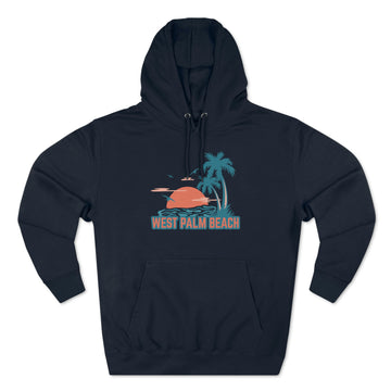 Buy navy Premium West Palm Beach, Florida Hoodie - Palm Tree Unisex Sweatshirt