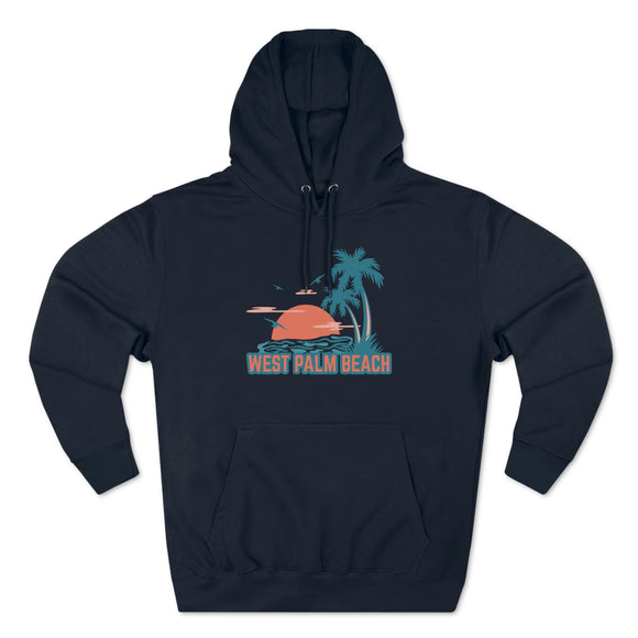 Premium West Palm Beach, Florida Hoodie - Palm Tree Unisex Sweatshirt