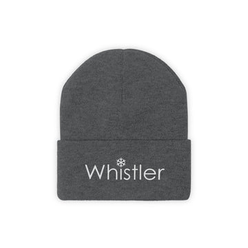 Buy graphite-heather Whistler BC, Canada Beanie Snowflake - Embroidered Whistler Knit Hat