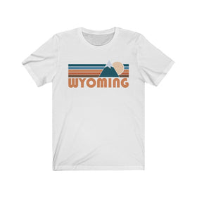 Wyoming T-Shirt - Retro Mountain Adult Unisex Wyoming T Shirt