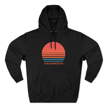 Buy black Premium Washington Hoodie - Retro 80s Unisex Sweatshirt