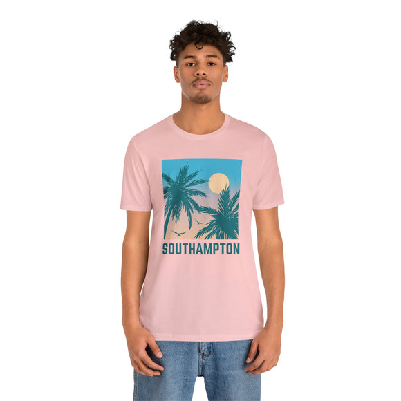 Southampton, New York T-Shirt - Retro Palm Tree & Beach Unisex Southampton Shirt