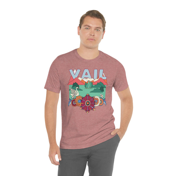 Vail Shirt, Colorado Retro T-Shirt, Hippie Style Colorado tee, Vail Mountain Shirt