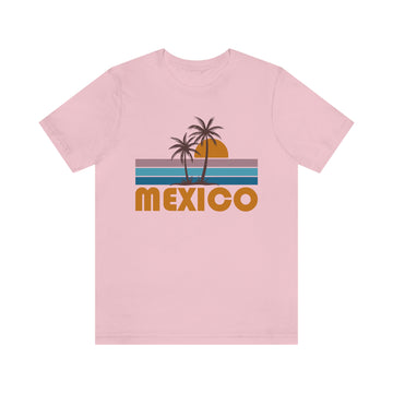Buy pink Mexico T-Shirt - Retro Palm Tree Unisex Mexico Shirt