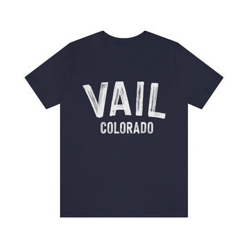 Buy navy Vail, Colorado Shirt - Paint Text Unisex Vail T-Shirt