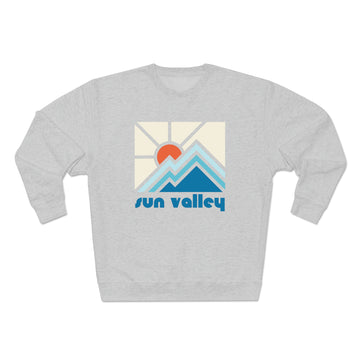Buy heather-grey Premium Sun Valley, Idaho Crewneck Sweatshirt - Retro Unisex Sweatshirt