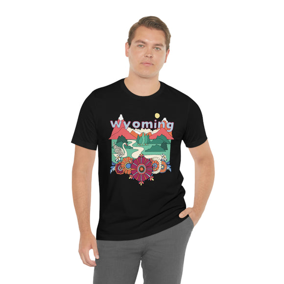 Wyoming Shirt, Wyoming Retro T-Shirt, Hippie Style Wyoming tee, Wyoming Mountain Shirt