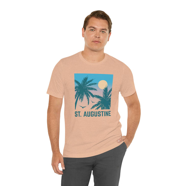 St. Augustine, Florida T-Shirt - Retro Palm Tree & Beach Unisex St. Augustine Shirt