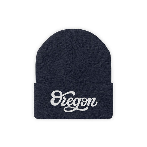 Oregon Beanie - Adult Hand Lettered Embroidered Oregon Knit Hat