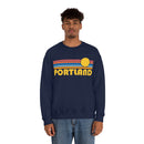 Portland, Oregon Sweatshirt - Retro Sunrise Unisex-27
