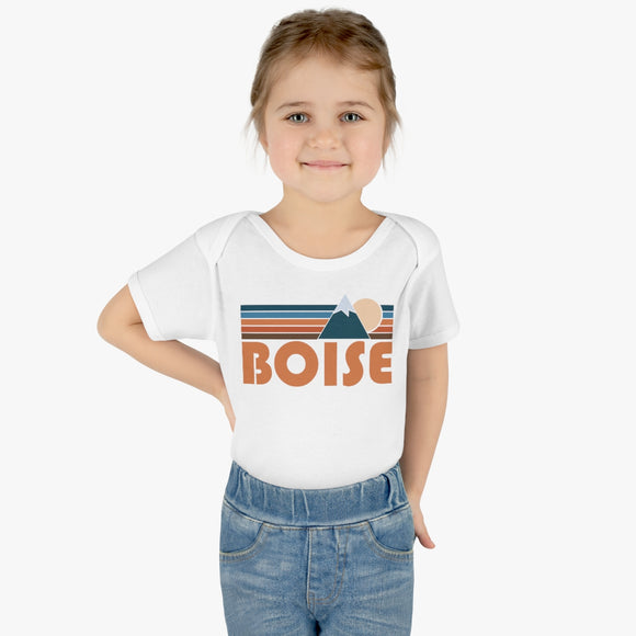 Boise Baby Bodysuit - Retro Mountain Boise, Idaho Baby Bodysuit