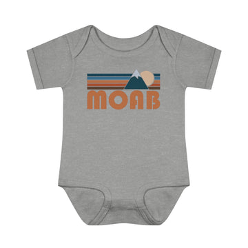 Buy heather Moab Baby Bodysuit - Retro Mountain Moab, Utah Baby Bodysuit