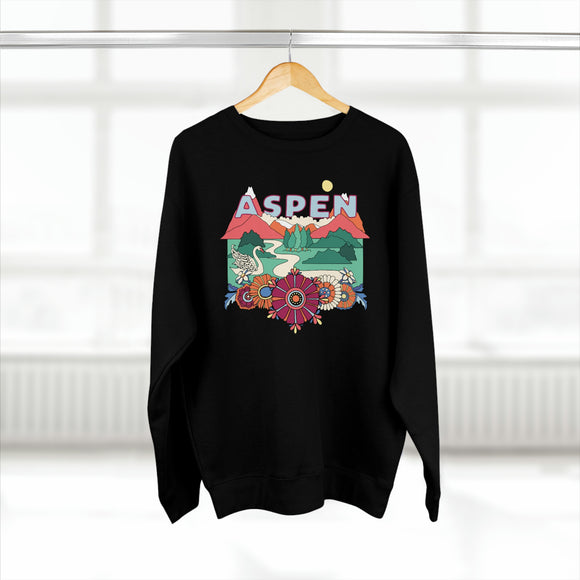 Premium Aspen, Colorado Crewneck Sweatshirt - Retro Unisex Sweatshirt