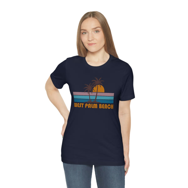 West Palm Beach, Florida T-Shirt - Retro Palm Tree Unisex West Palm Beach Shirt