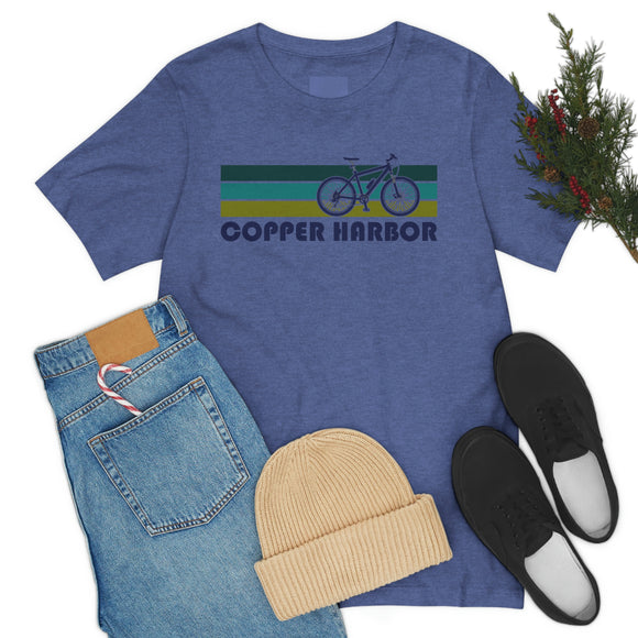 Copper Harbor T-Shirt - Retro Mountain Bike Adult Unisex Copper Harbor, Michigan T Shirt