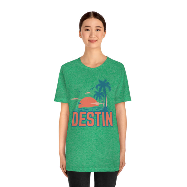 Destin, Florida T-Shirt - Retro Palm Tree & Beach Unisex Destin Shirt