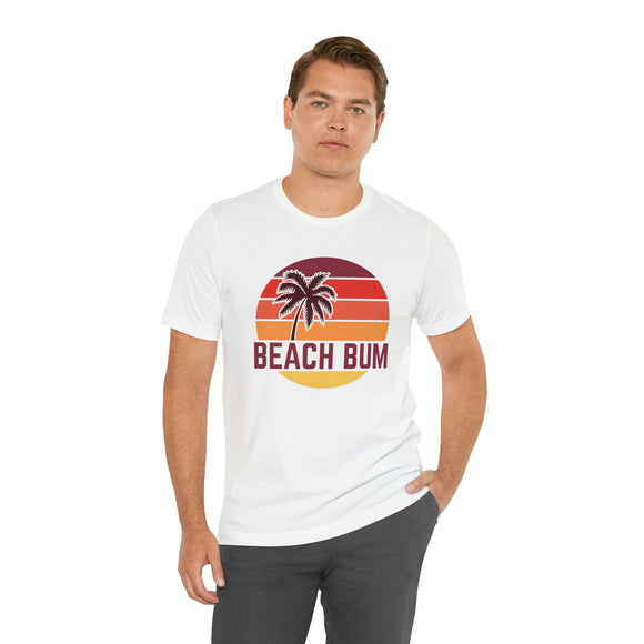 Beach Bum T-Shirt - Retro Palm Tree Unisex Beach Bum Shirt
