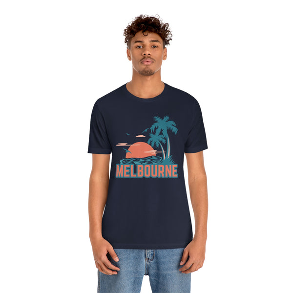 Melbourne, Florida T-Shirt - Retro Palm Tree & Beach Unisex Melbourne Shirt