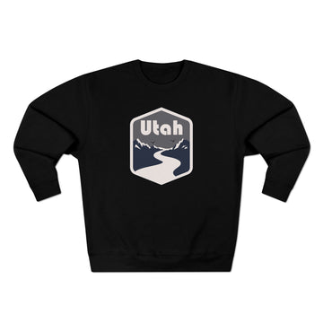 Buy black Premium Utah Crewneck Sweatshirt - Retro Unisex Sweatshirt