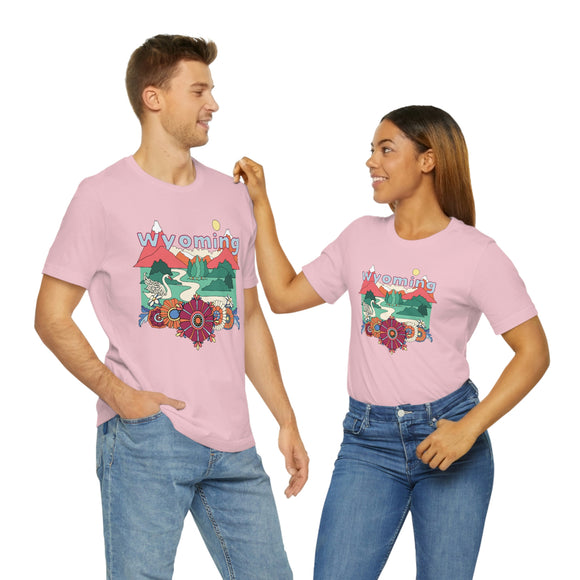 Wyoming Shirt, Wyoming Retro T-Shirt, Hippie Style Wyoming tee, Wyoming Mountain Shirt