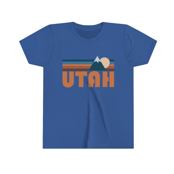 Utah Youth T-Shirt - Retro Mountain Utah Kid's TShirt