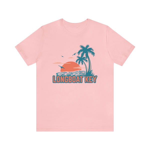 Longboat Key, Florida T-Shirt - Retro Palm Tree & Beach Unisex Longboat Key Shirt