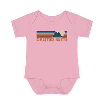 Buy pink Crested Butte Baby Bodysuit - Retro Mountain Crested Butte, Colorado Baby Bodysuit