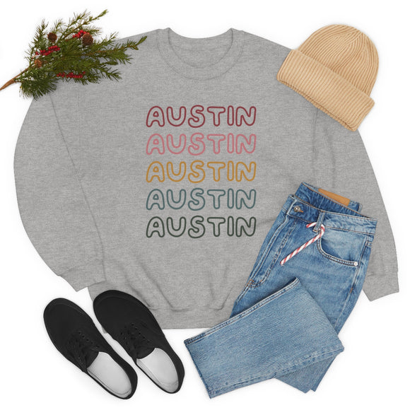 Austin, Texas Sweatshirt - Retro Five Color Unisex