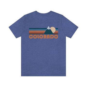 Buy heather-true-royal Colorado T-Shirt - Retro Mountain Unisex Colorado Shirt