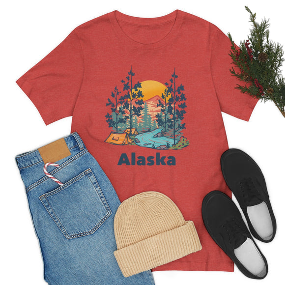 Alaska T-Shirt - Mountain Illustration Unisex Alaska Shirt